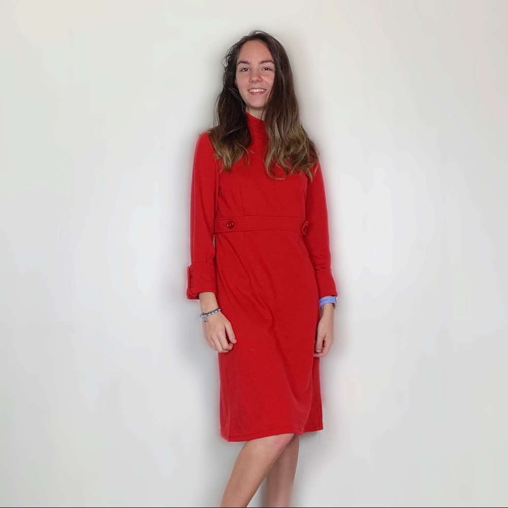 Cato red trench coat dress heavy coat size 7-8